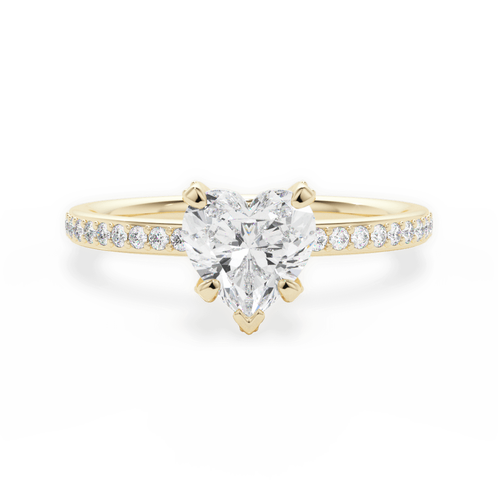 Janice Heart Cut Lab Grown Diamond 18Kt Yellow Gold Engagement Ring
