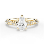 Gloria Pear Cut Lab Grown Diamond 18Kt Yellow Gold Engagement Ring