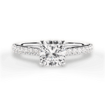 Frances Cushion Cut Lab Grown Diamond 14Kt White Gold Engagement Ring