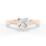 Christina Heart Cut Lab Grown Diamond 18Kt Rose Gold Engagement Ring
