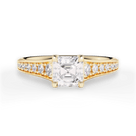 Leslie Asscher Cut Lab Grown Diamond 18Kt Yellow Gold Engagement Ring