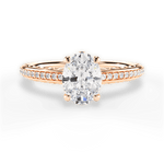 Caroline Oval Cut Lab Grown Diamond 18Kt Rose Gold Engagement Ring