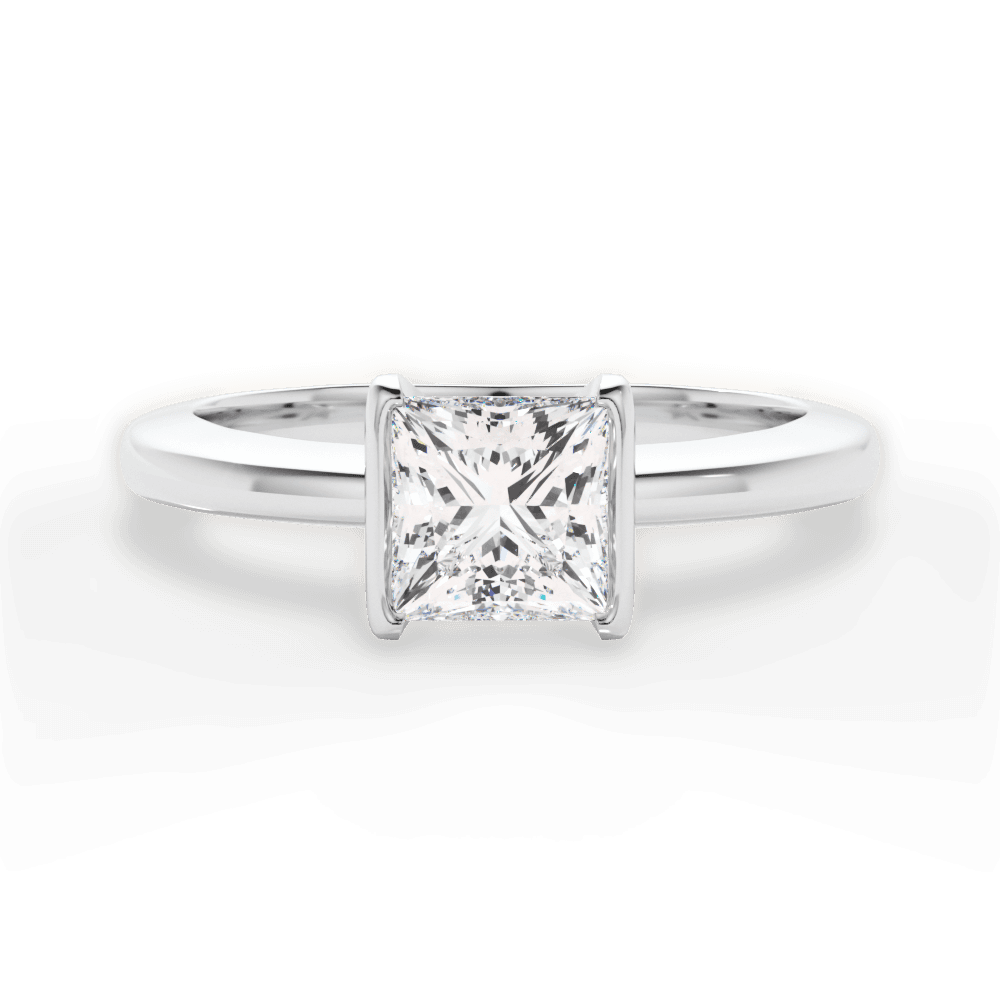 Bridget Princess Cut Lab Grown Diamond 14Kt White Gold Engagement Ring