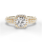 Jocelyn Cushion Cut Lab Grown Diamond 18Kt Yellow Gold Engagement Ring