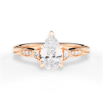 Cassie Pear Cut Lab Grown Diamond 18Kt Rose Gold Engagement Ring