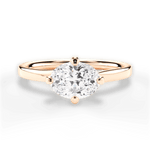 Ashley Oval Cut Lab Grown Diamond 18Kt Rose Gold Engagement Ring