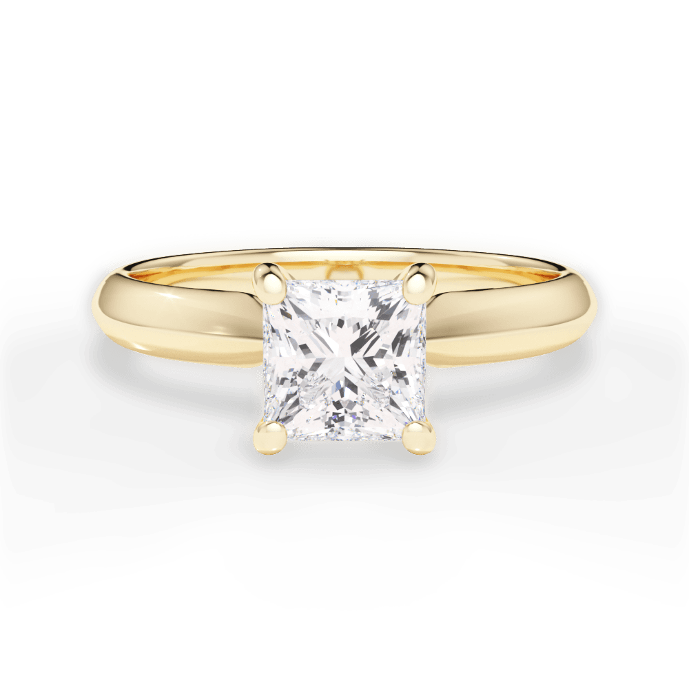 Beth Princess Cut Lab Grown Diamond 18Kt Yellow Gold Engagement Ring