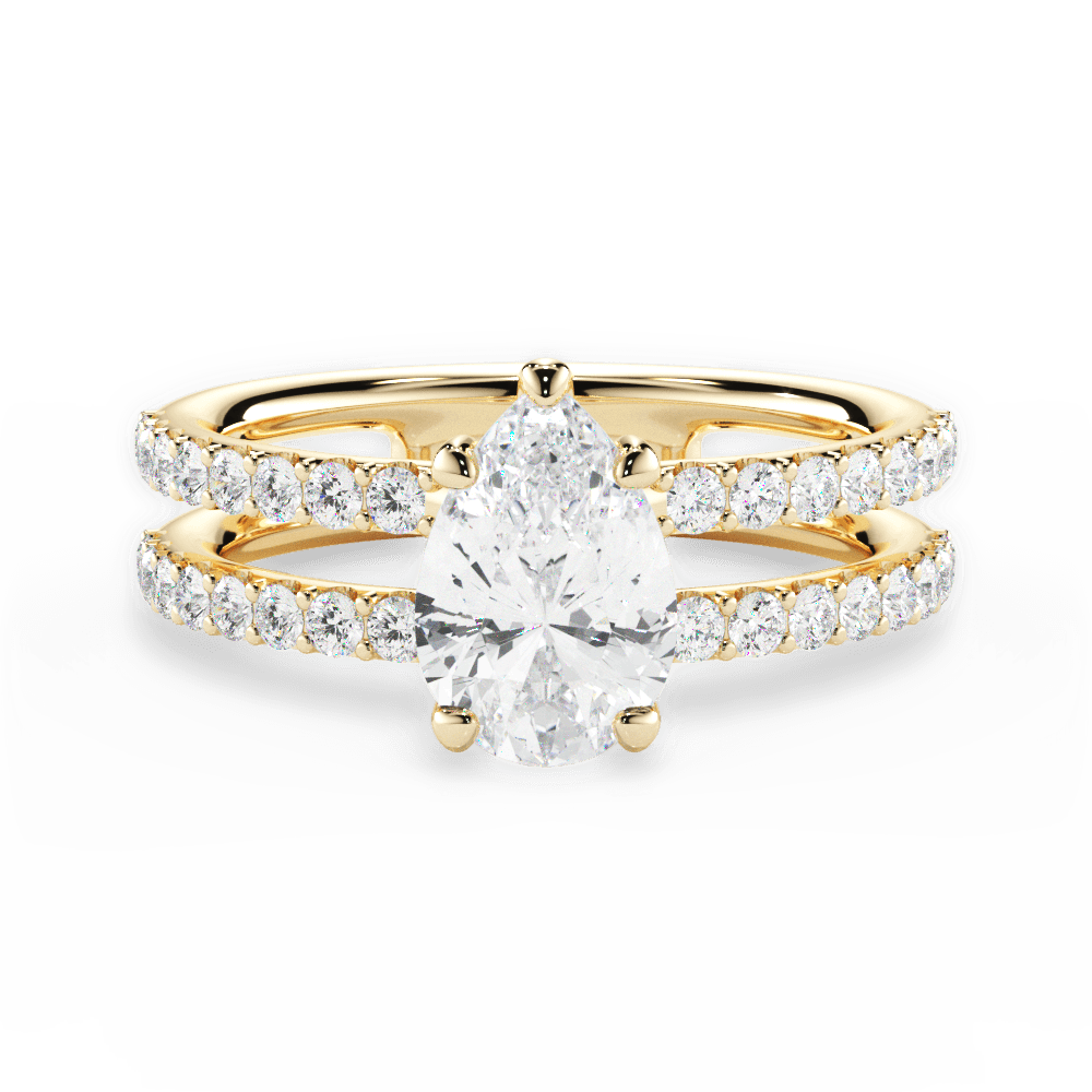 Christie Pear Cut Lab Grown Diamond 18Kt Yellow Gold Engagement Ring
