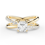 Jennifer Asscher Cut Lab Grown Diamond 18Kt Yellow Gold Engagement Ring