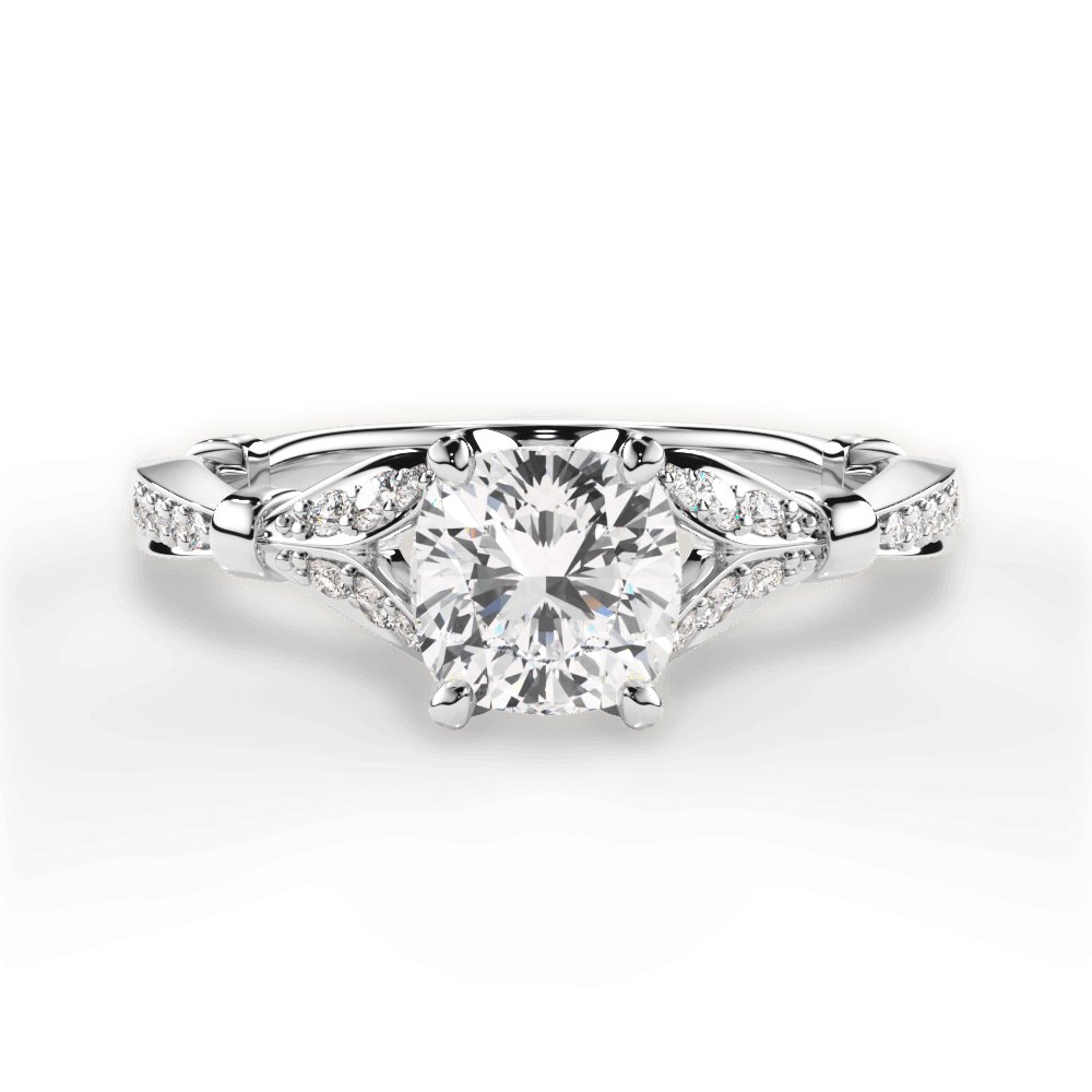 Geraldine Cushion Cut Lab Grown Diamond Platinum Engagement Ring