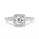 Jeanne Asscher Cut Lab Grown Diamond Platinum Engagement Ring