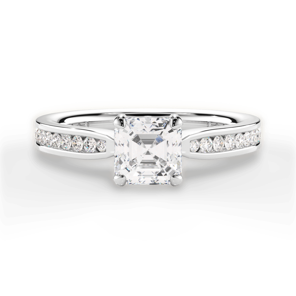 Katelyn Asscher Cut Lab Grown Diamond 14Kt White Gold Engagement Ring