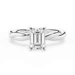 Bianca Emerald Cut Lab Grown Diamond 14Kt White Gold Engagement Ring