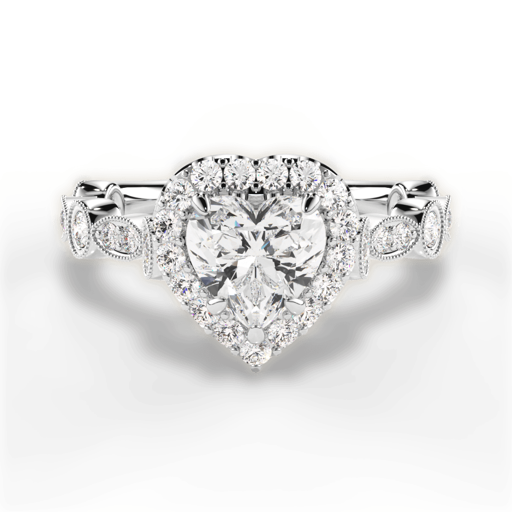 Irene Heart Cut Lab Grown Diamond 14Kt White Gold Engagement Ring