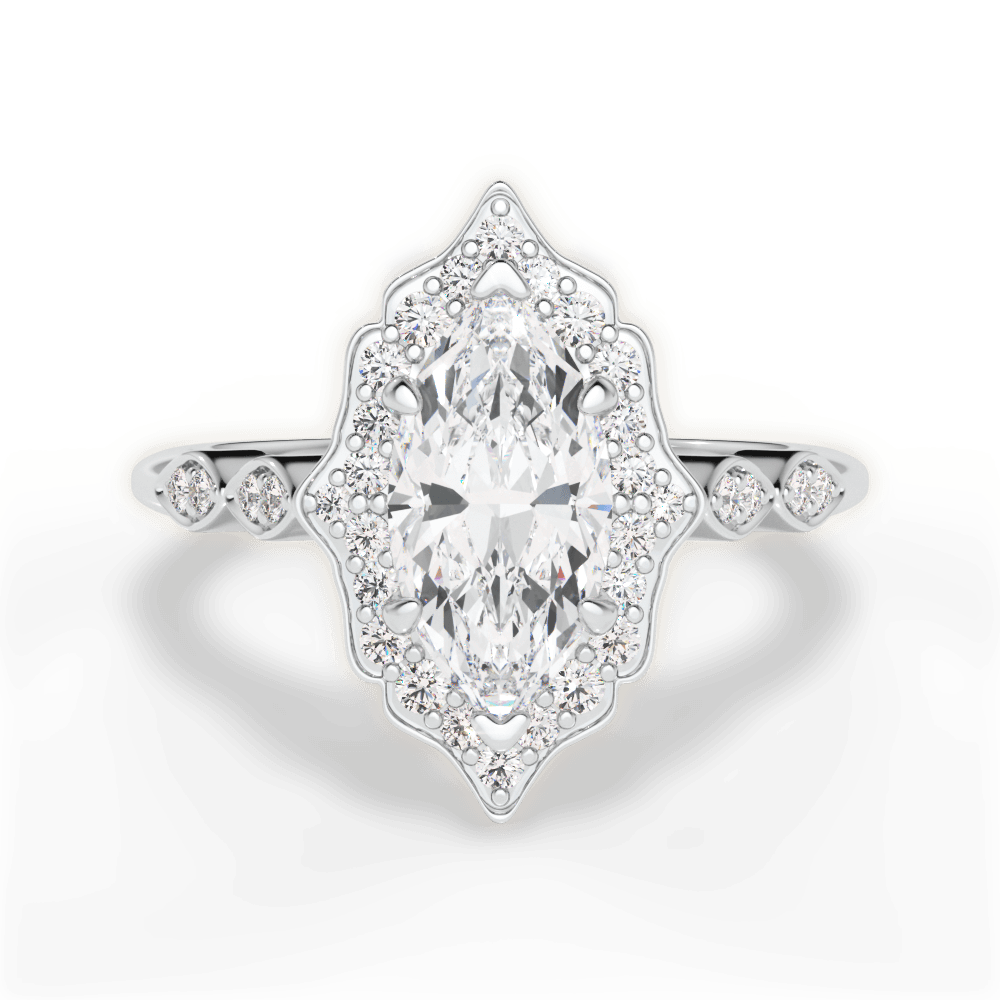 Julie Marquise Cut Lab Grown Diamond Platinum Engagement Ring