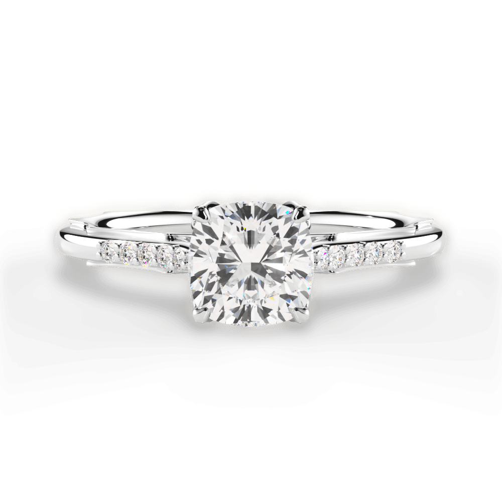 Christina Cushion Cut Lab Grown Diamond Platinum Engagement Ring