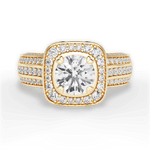 Madison Round Cut Lab Grown Diamond 18Kt Yellow Gold Engagement Ring