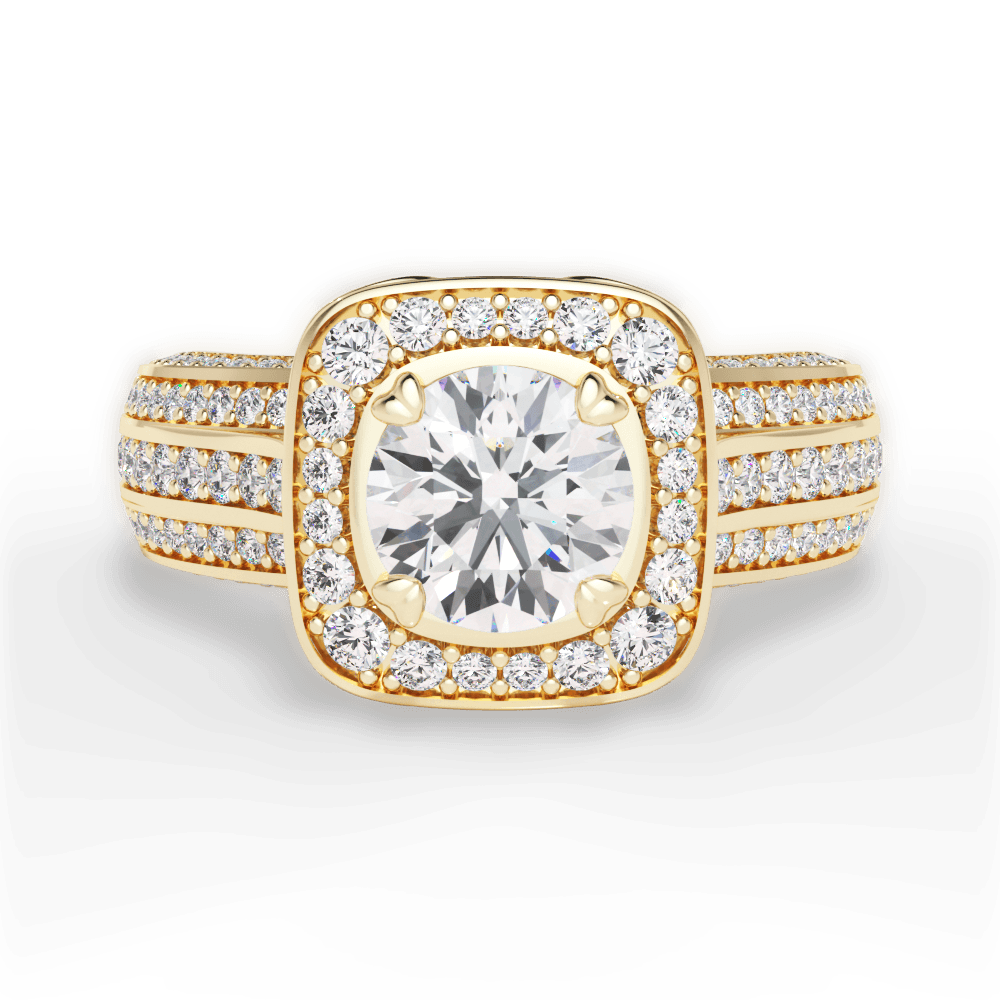 Madison Round Cut Lab Grown Diamond 18Kt Yellow Gold Engagement Ring