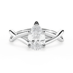 Aubrey Pear Cut Lab Grown Diamond 14Kt White Gold Engagement Ring