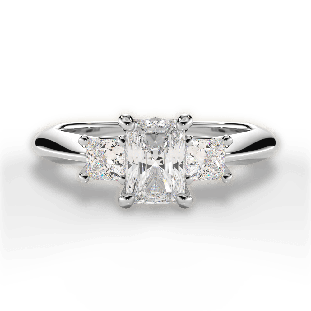 Dorothy Radiant Cut Lab Grown Diamond 18Kt White Gold Engagement Ring