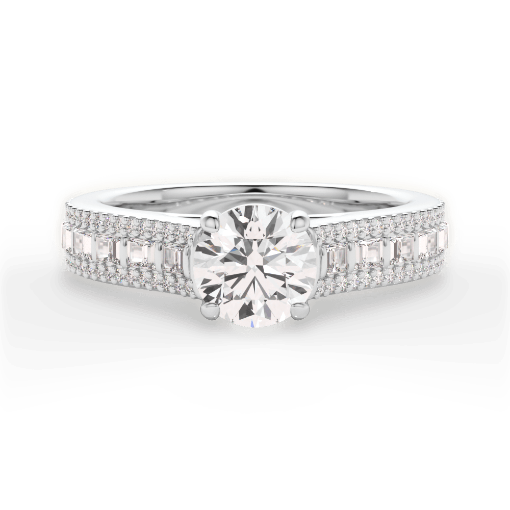 Lynn Round Cut Lab Grown Diamond 14Kt White Gold Engagement Ring