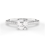 Giselle Asscher Cut Lab Grown Diamond 14Kt White Gold Engagement Ring