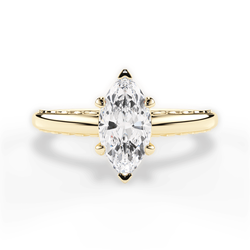 Annette Marquise Cut Lab Grown Diamond 18Kt Yellow Gold Engagement Ring