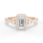 Julia Emerald Cut Lab Grown Diamond 18Kt Rose Gold Engagement Ring