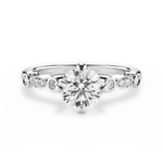 Catherine Round Cut Lab Grown Diamond 14Kt White Gold Engagement Ring