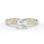 Gloria Asscher Cut Lab Grown Diamond 18Kt Yellow Gold Engagement Ring