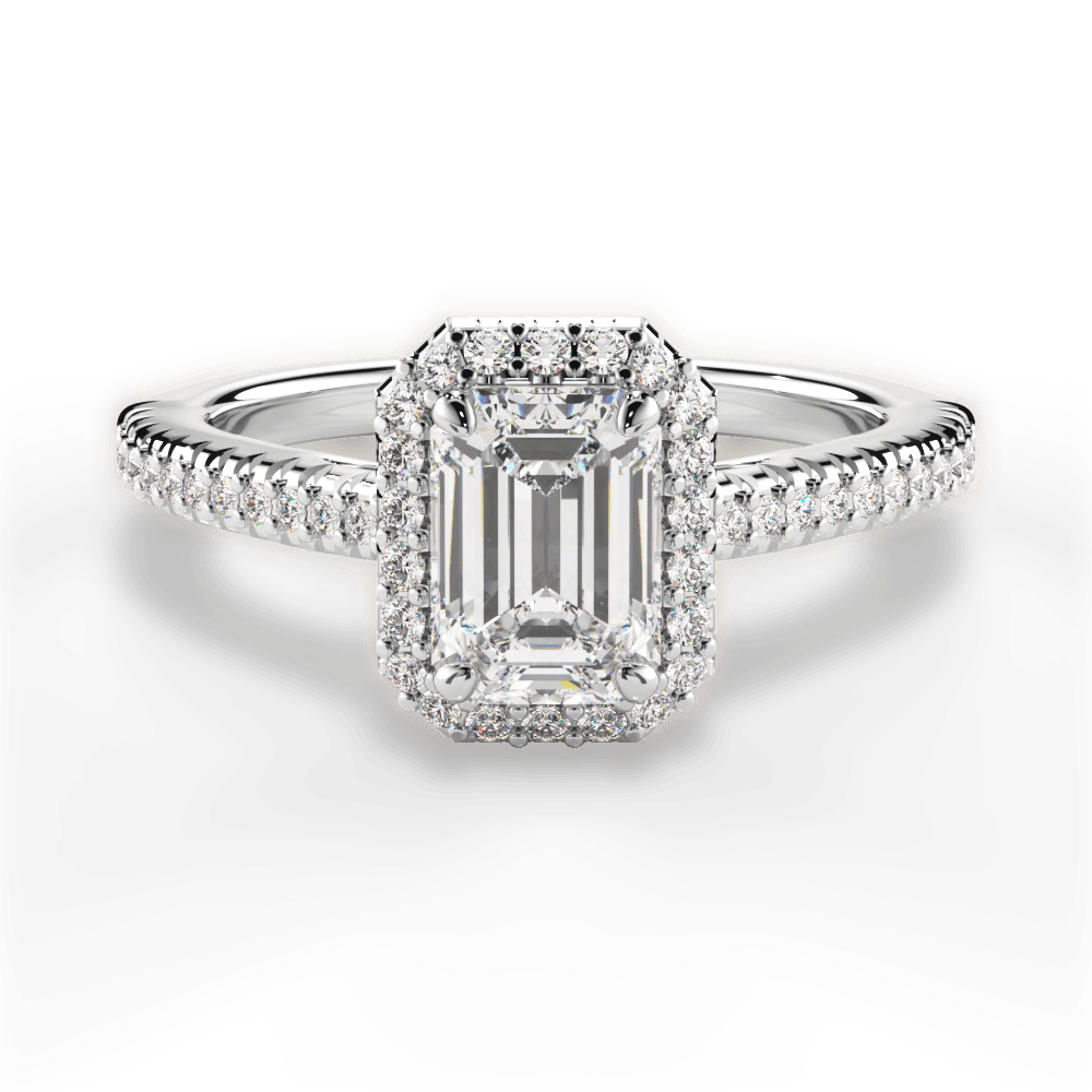 Jenny Emerald Cut Lab Grown Diamond 14Kt White Gold Engagement Ring