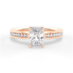 Katelyn Radiant Cut Lab Grown Diamond 18Kt Rose Gold Engagement Ring