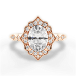 Julie Oval Cut Lab Grown Diamond 18Kt Rose Gold Engagement Ring