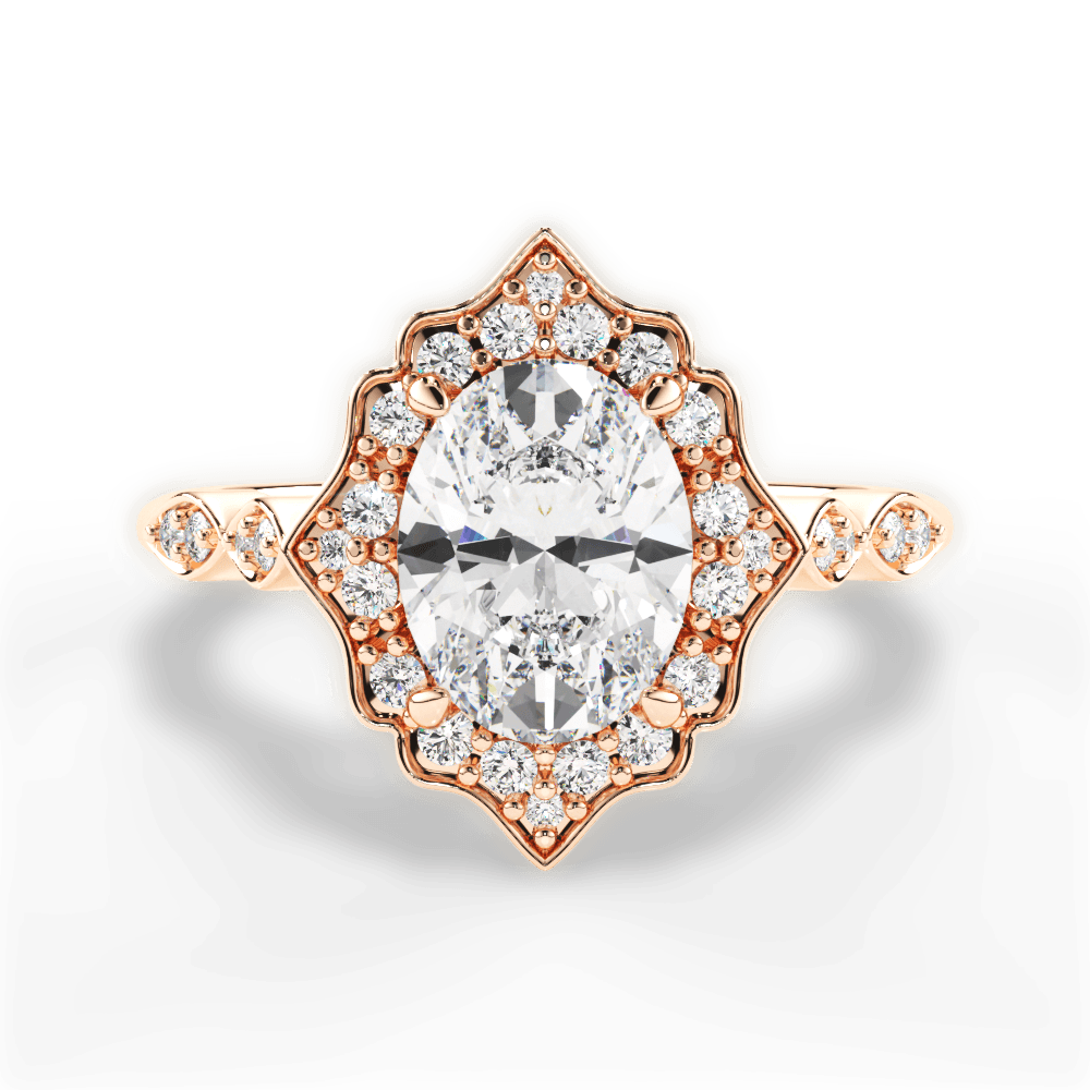Julie Oval Cut Lab Grown Diamond 18Kt Rose Gold Engagement Ring