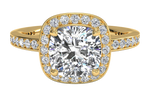 Karen Cushion Cut Lab Grown Diamond 18Kt Yellow Gold Engagement Ring