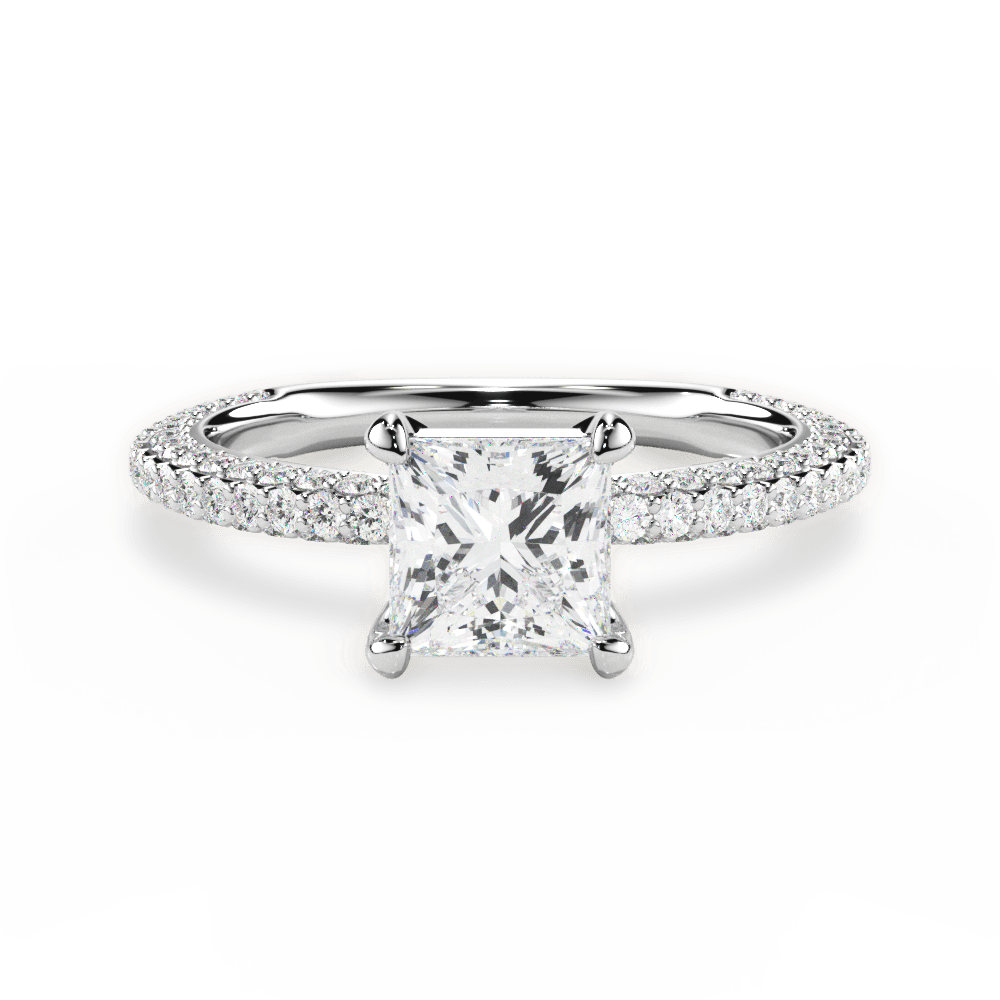 Kristen Princess Cut Lab Grown Diamond 14Kt White Gold Engagement Ring