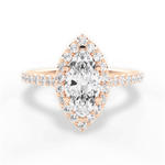 Leah Marquise Cut Lab Grown Diamond 18Kt Rose Gold Engagement Ring