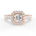 Lacey Asscher Cut Lab Grown Diamond 18Kt Rose Gold Engagement Ring
