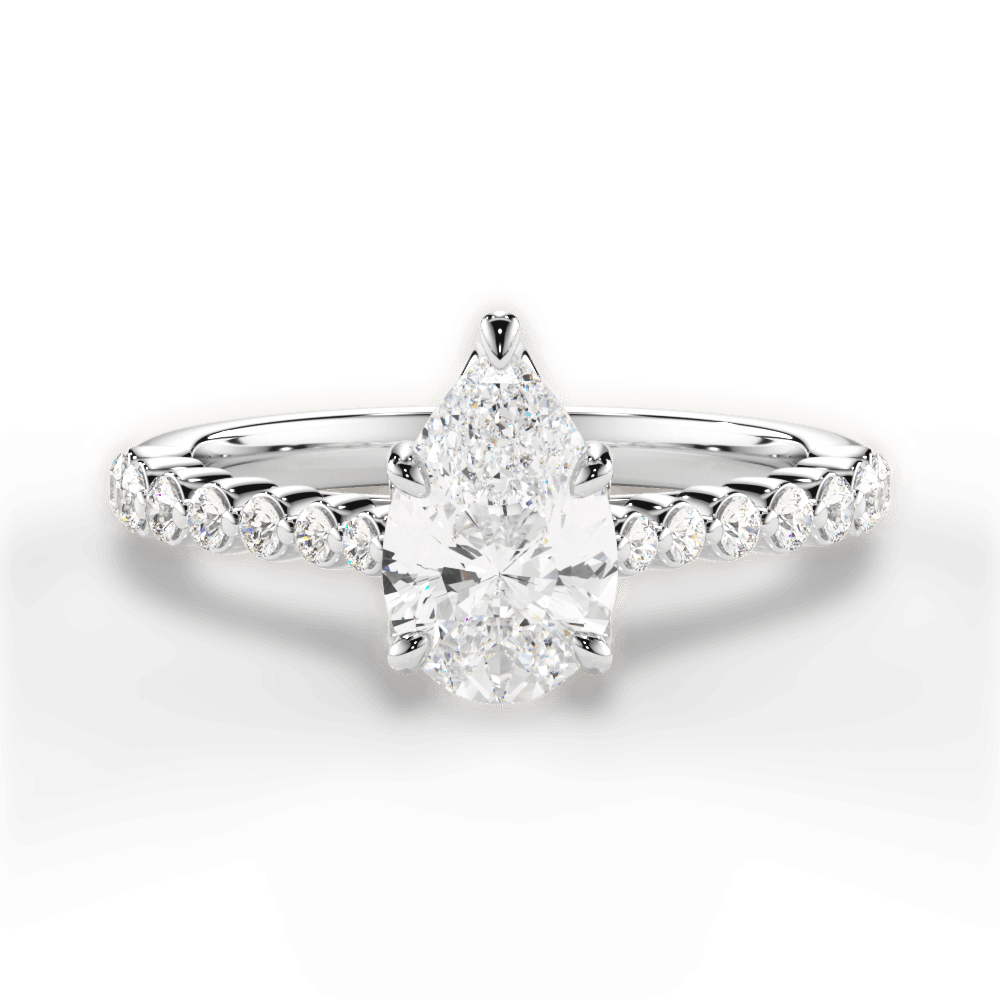 Dana Pear Cut Lab Grown Diamond 14Kt White Gold Engagement Ring