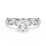 Edith Heart Cut Lab Grown Diamond 14Kt White Gold Engagement Ring