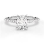 Madeline Oval Cut Lab Grown Diamond 18Kt White Gold Engagement Ring