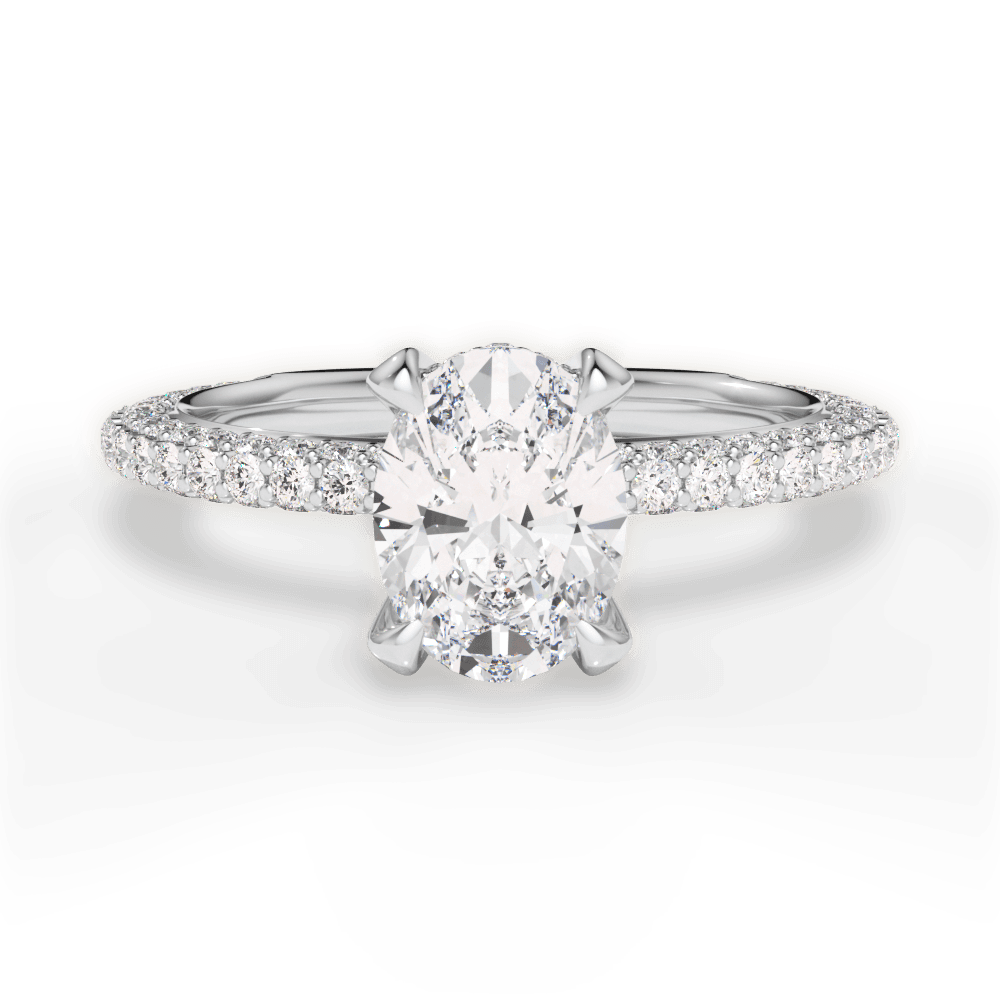 Madeline Oval Cut Lab Grown Diamond 18Kt White Gold Engagement Ring