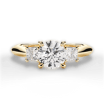 Dorothy Round Cut Lab Grown Diamond 18Kt Yellow Gold Engagement Ring