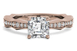 Wendy asscher lab diamond engagement ring in 18k rose gold