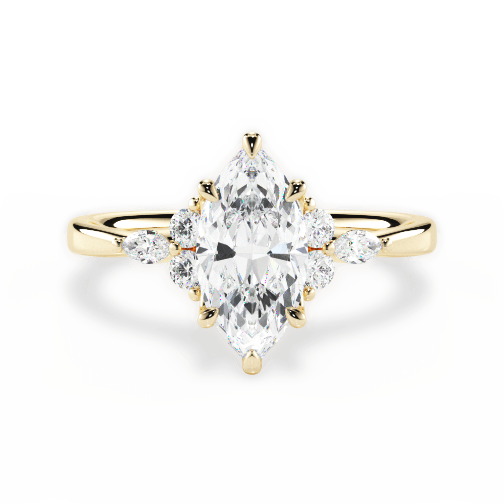 Cynthia Marquise Cut Lab Grown Diamond 18Kt Yellow Gold Engagement Ring