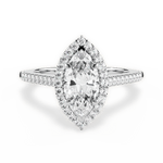 Jeanne Marquise Cut Lab Grown Diamond 18Kt White Gold Engagement Ring