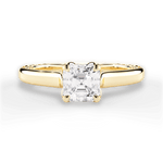 Carrie Asscher Cut Lab Grown Diamond 18Kt Yellow Gold Engagement Ring
