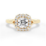 Geneva Asscher Cut Lab Grown Diamond 18Kt Yellow Gold Engagement Ring