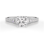 Leslie Cushion Cut Lab Grown Diamond 14Kt White Gold Engagement Ring
