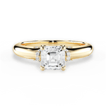 Florence Asscher Cut Lab Grown Diamond 18Kt Yellow Gold Engagement Ring
